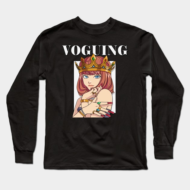 Voguing Drag Queen Transgender Gay LGBTQ Vogue Dance Long Sleeve T-Shirt by Noseking